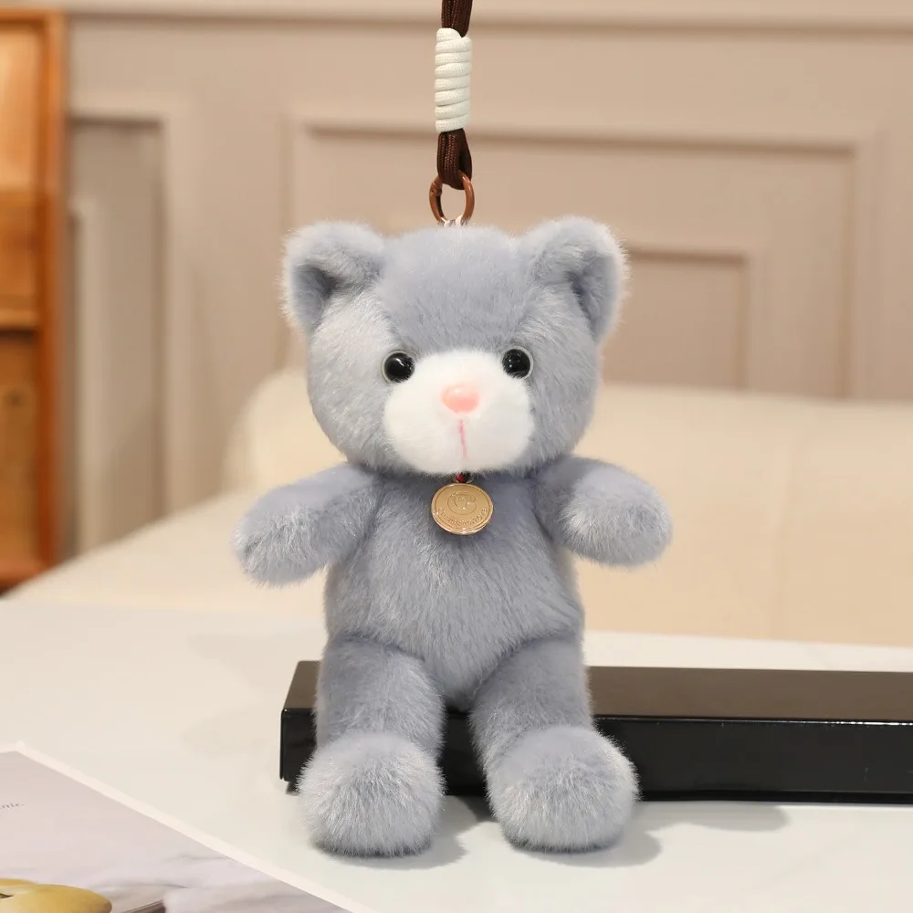 

Cartoon Colorful Bear Pendant Anti-lost Cute Colorful Bear Plush Toy 20cm Lovely Bear Plush KeyChain Car Keys Accessories