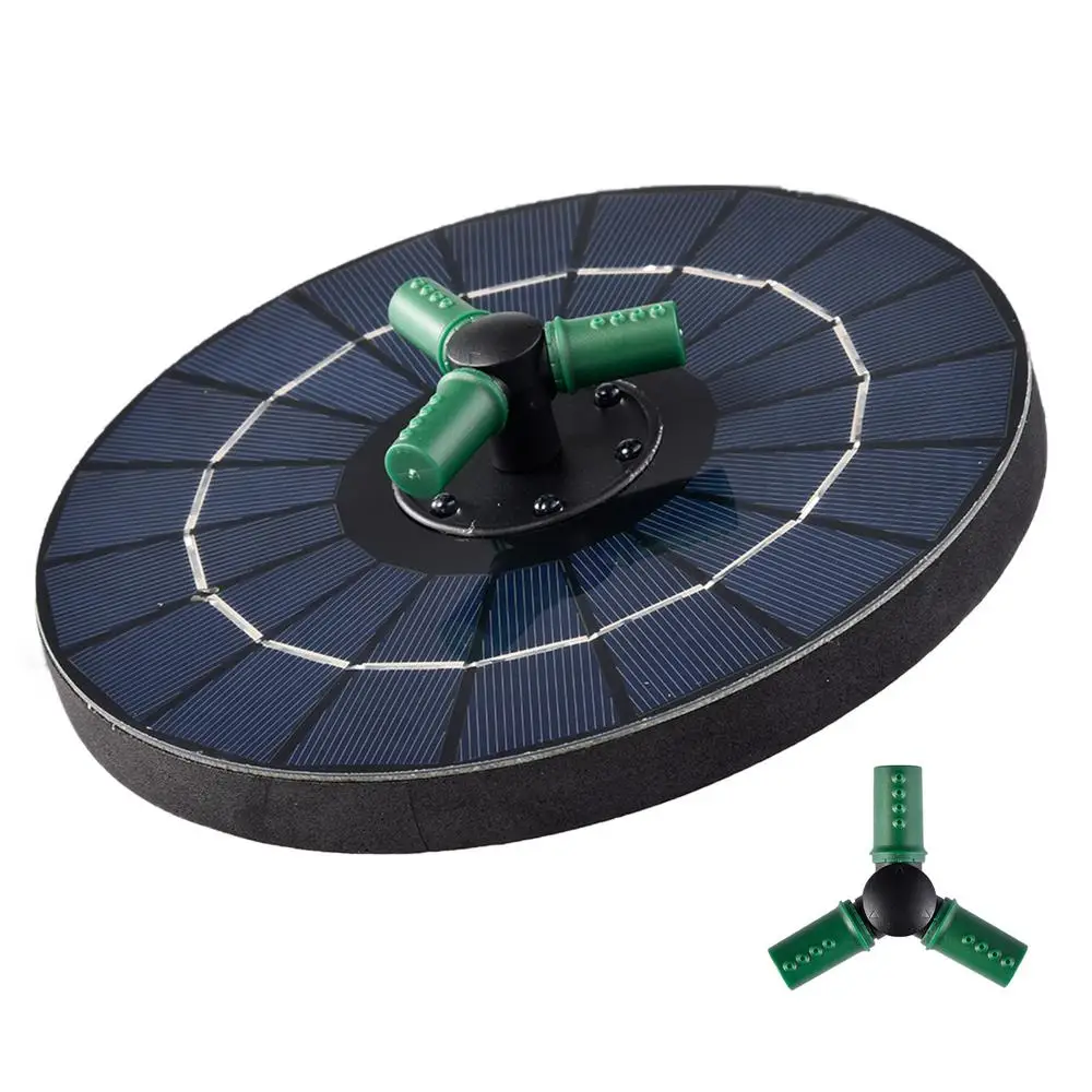 Jhua Solar Water Fountain With LED Lights – 3W Floating Pump For Bird Baths, Ponds & Gardens, 7 Nozzles & Auto Night Glow