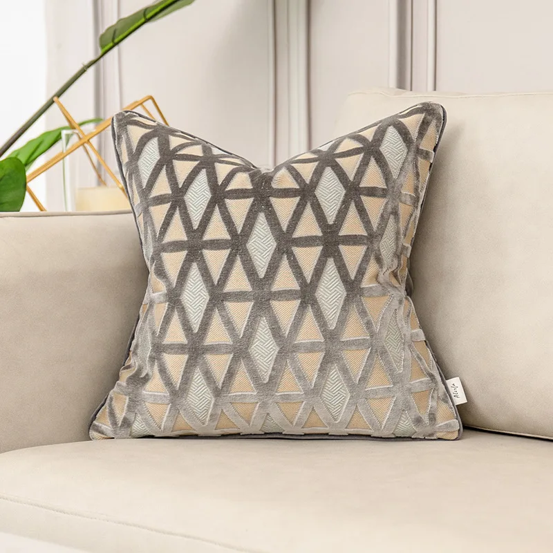 Luxury Grey Sofa Cushion Cover for Living Room Modern Throw Pillowcase for Euro Decoration Pillow Cover 30*50CM 45*45CM 50*50CM