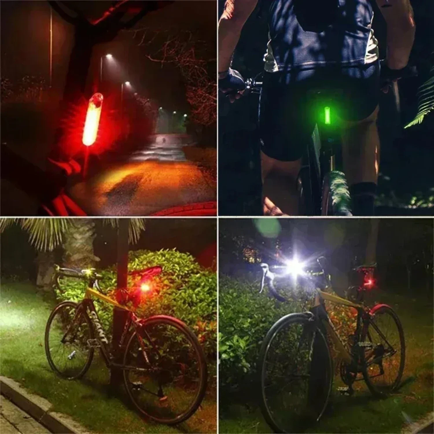 2PCS Bike Taillights USB Rechargeable Rear Lamp Ultra Bright Tail Light 220mAh  Waterproof Riding Warning Red Bicycle Light