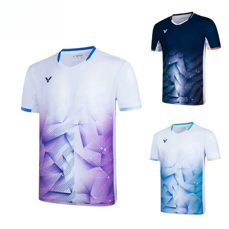 

New For Victory Badminton Tenni Clothing Sports Short-sleeved T-shirt Comfortable Breathable Sweat-absorbent Durable Cool Top