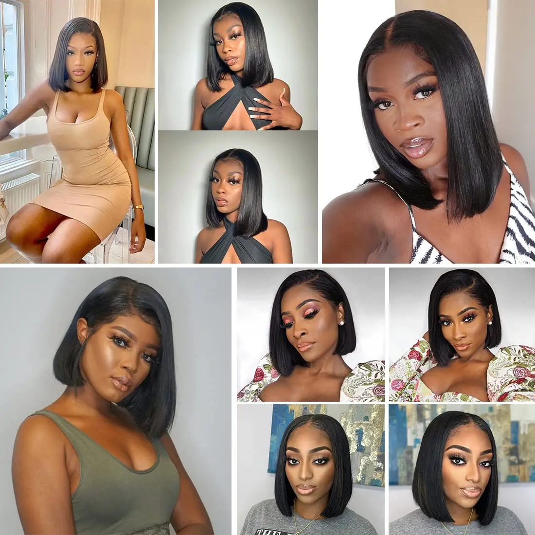 Glueless Bob Hair Wig Human Hair Ready To Wear Straight Bob wigs HD Transprent 4x4 Lace Closure Wig Cheap For Women Human Hair