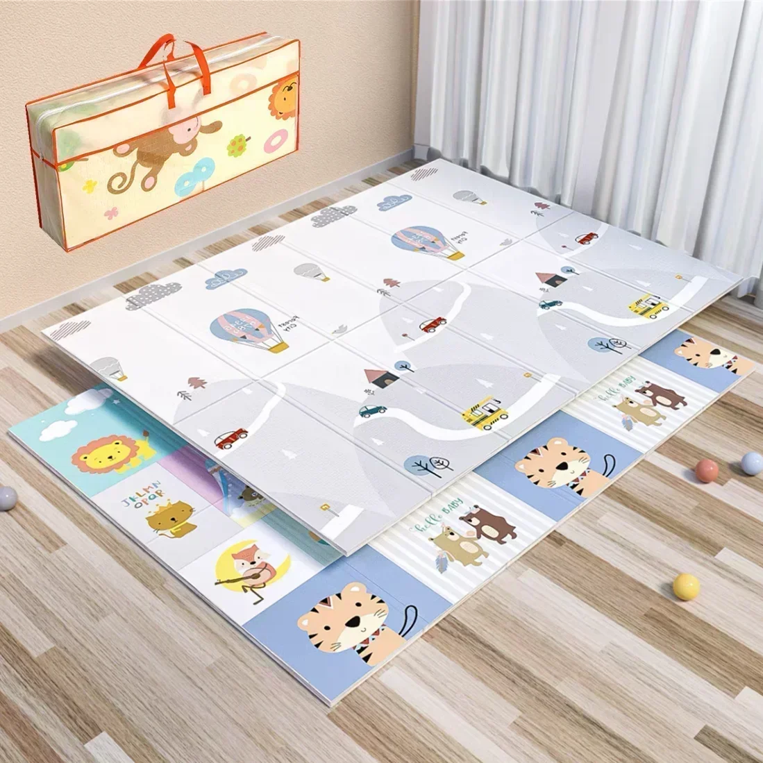 Kid XPE Folding Baby Play Mat Crawling Toys for Children's Carpet Climbing Gyme Game Road Pad Living Room Home Rug Baby Playmat