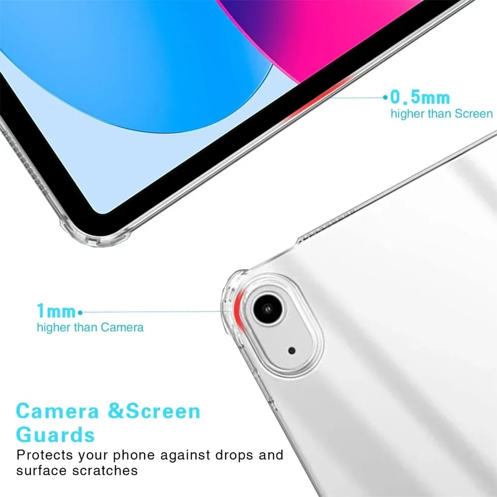 Shockproof Silicone Case For New iPad 10 2022 10th Generation A2696 Flexible Transparent Cover for Apple iPad 10 9 Inch Case