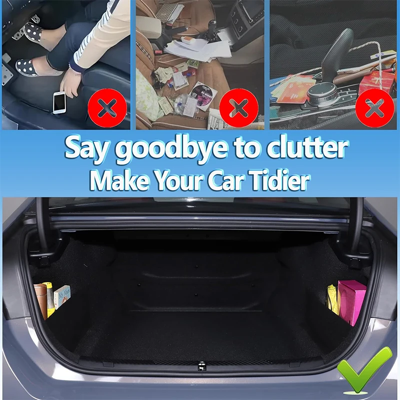 

2PCS Car Organizer Trunk Side For BMW 5 Series G60 G68 2024~2026 Partition Multifunction Storage Box Auto Interior Accessories