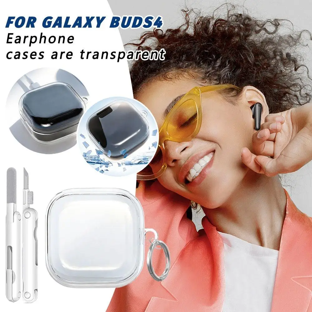 Clear TPU Case for Samsung Galaxy Buds4, Ultra Thin Transparent Protective Cover Earphone Accessories, Shockproof Soft Silicone