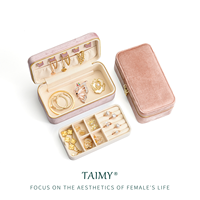 Sakura Pink Velvet Jewelry Box For Women Pendants Ring Earrings Key Organizer Personalized Gifts Custom Logo Travel Storage Box