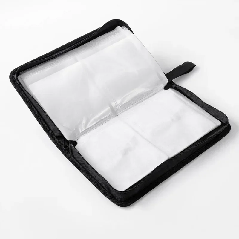 Portable Zipper DVD CD Holder 80pcs Capacity Storage Pouch Bag Double-side CD DVD Storage Sleeve Case Wallet Album Carrying Case
