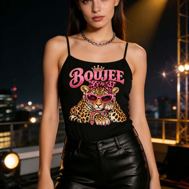 Tank Crop Underwear Y2K Grunge Theme Unique Metallic Chain Frame Panel Pop Art Graphic Vest Pullover Summer Streetwear Outfit