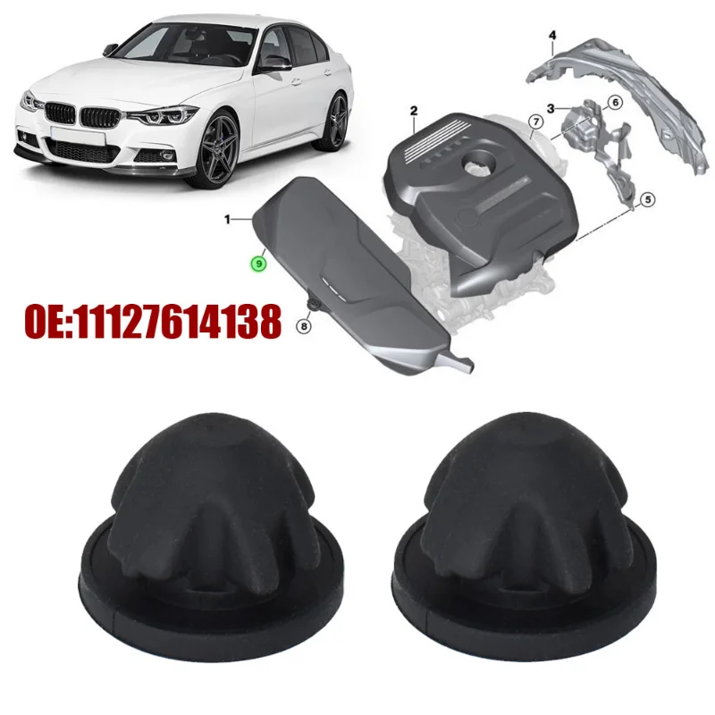 4x Car Engine Cover Rubber Mount Grommets Bush Bump Stop 11127614138 for BMW 1 Series E88 E82 F20 F20 LCI X4 X5 for MINI F56 F55