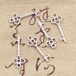 50pcs Charms Vintage Skeleton Key 25x9mm Antique Silver Color Pendants DIYCrafts Making Findings Handmade Tibetan Jewelry