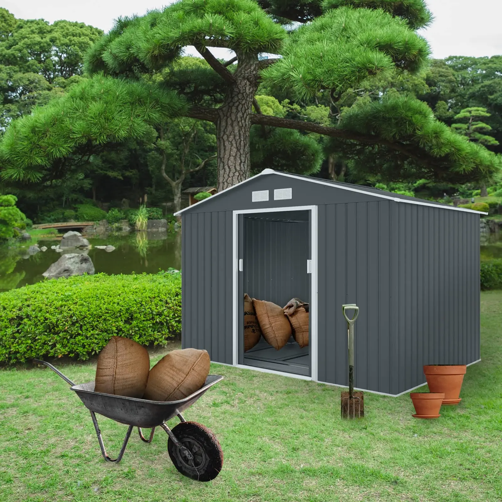 For Alibaba wholesale metal garden shed metal large garden shed outer shed