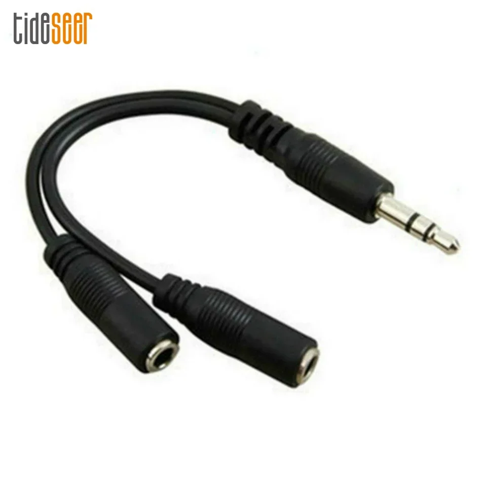 

100pcs 3.5mm Male to 2 Female Jack 3.5 mm Audio Mic Y Splitter Aux Cable for iPhone Mobile Phone Laptop PC MP3 Headphone