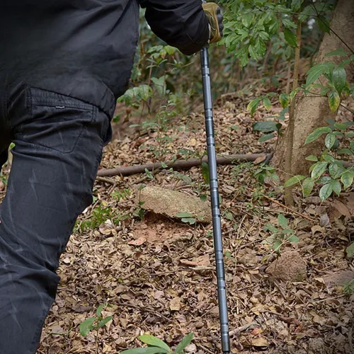 Imagen 2 del producto Bastones para caminar para acampar al aire libre, aleación de aluminio, para acampar, escalar de montaña, antideslizantes, portátiles, multifuncionales