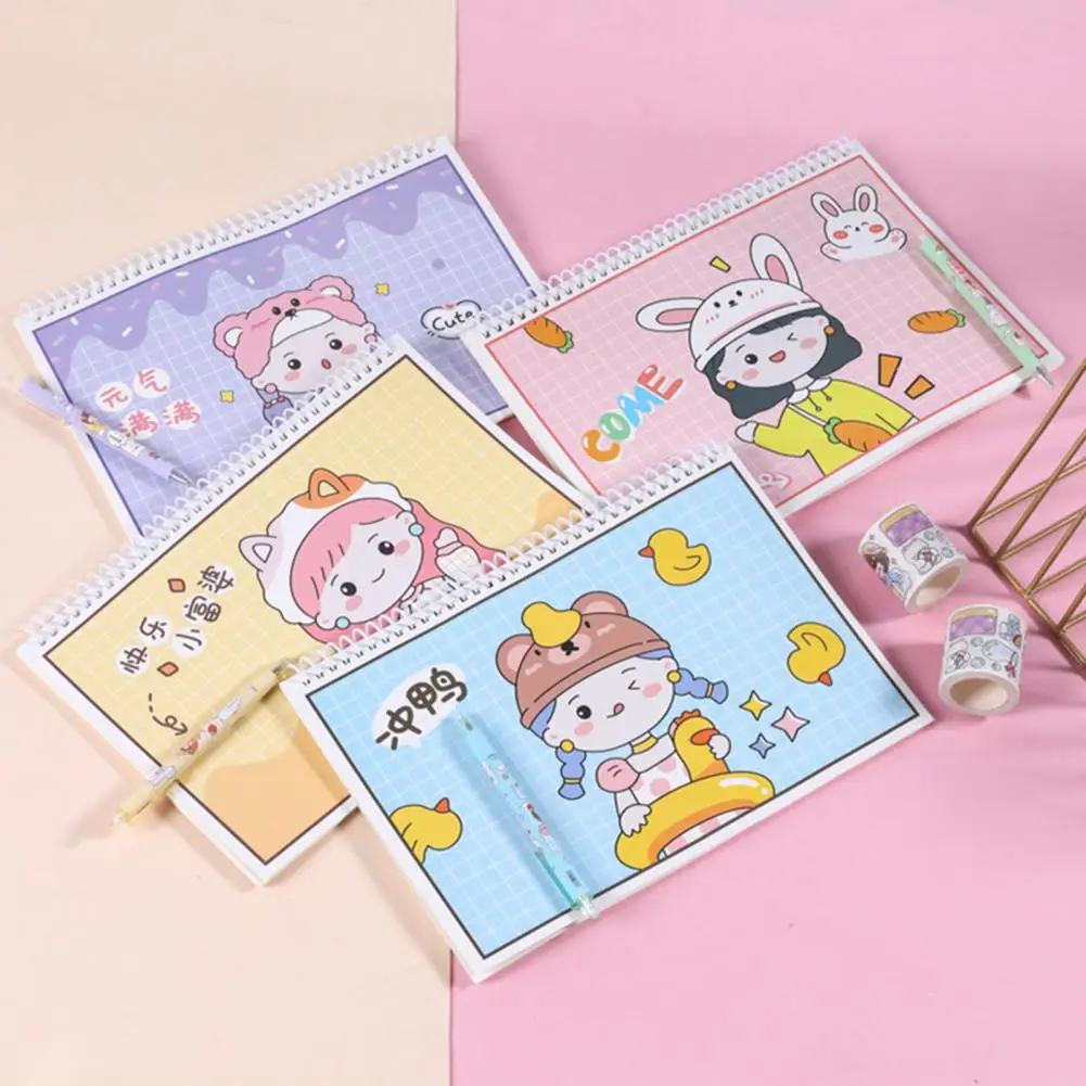 Scrapbook Notebook Non-page-dropping Cartoon Handbook Non-scratching A4/A5 Adorable Creative Sticker Collection Book DIY
