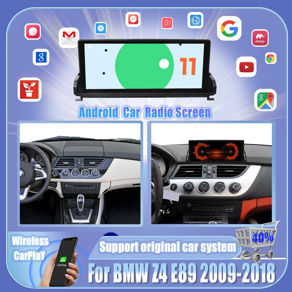 

10.25 Inch Android12 Car Radio For BMW Z4 E89 CCC CIC 2009-2018 Auto GPS Navigation Multimedia DVD Video Player WIFI 4G CarPlay