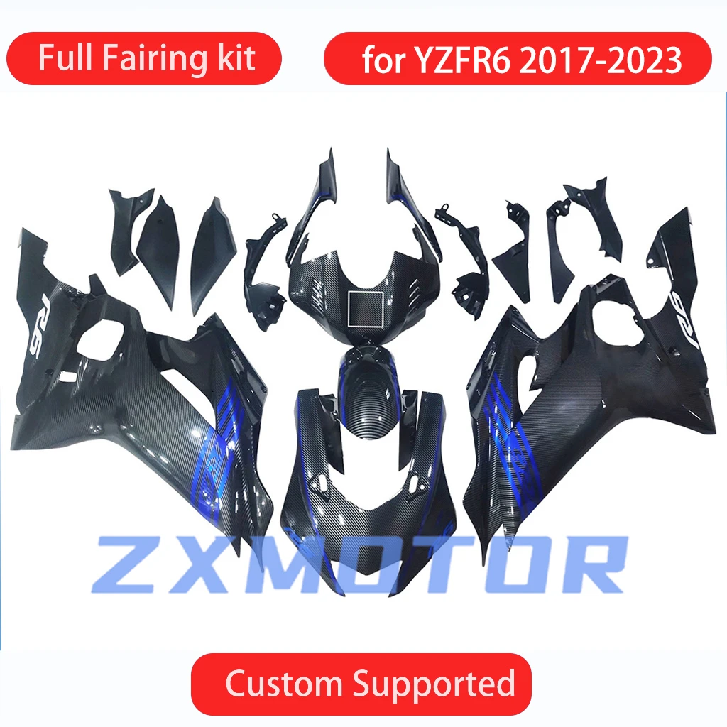 

Для YAMAHA YZFR6 2017 2018 2019 2020 2021 2022 2023 Комплект обтекателей из углеродного волокна YZF R6 17-23 Комплект обтекателей для кузова мотоцикла