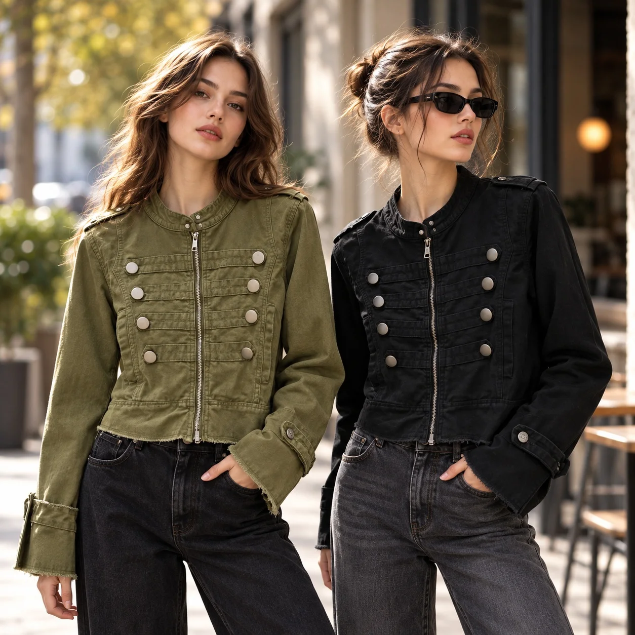 3d Single Top Regular Fit Streetwear with Long Sleeve Crew Neck Single Breasted No Hood Hand Finished Autumn Women Jacket