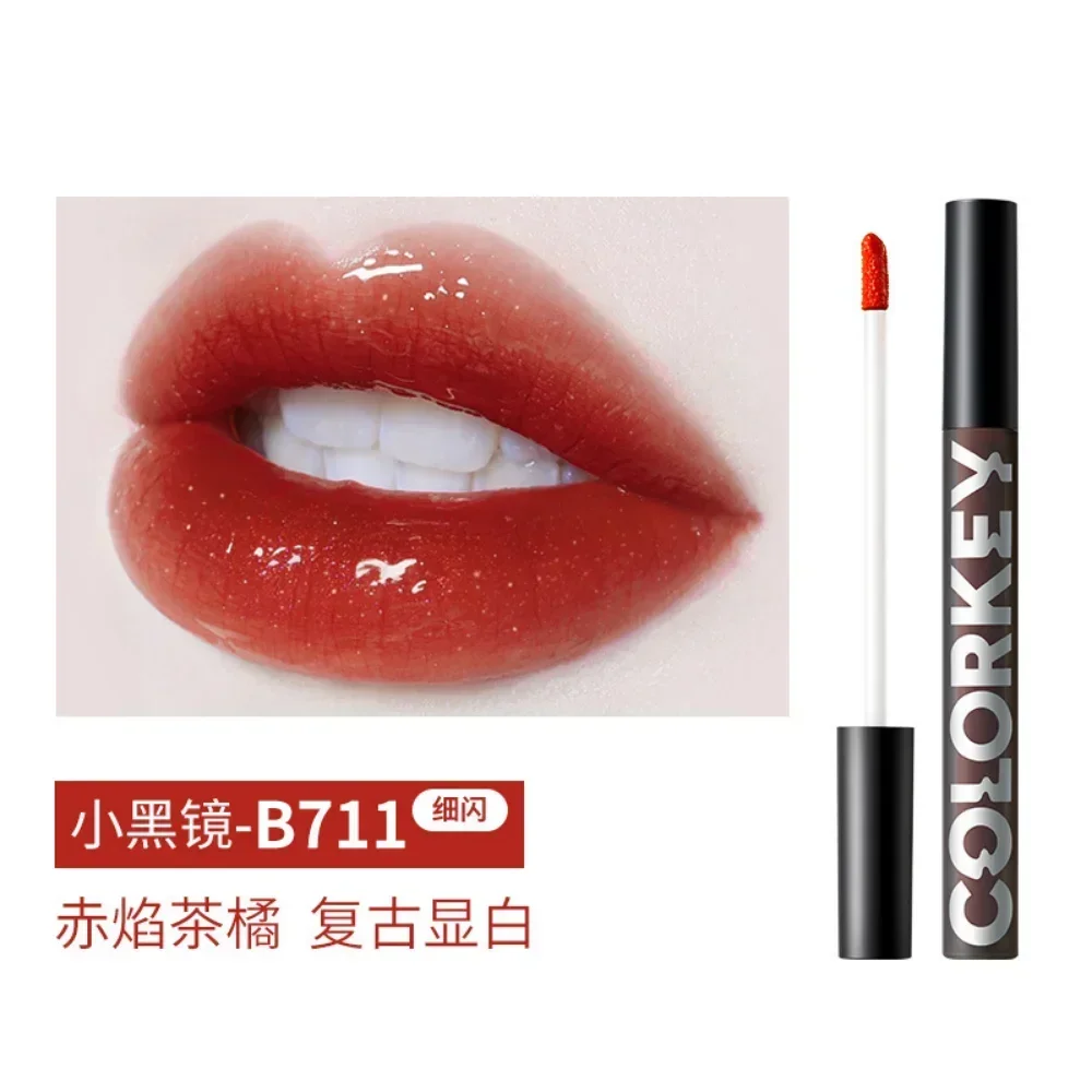 Colorkey Shimmer Glossy Liquid ลิปสติก Waterproof Long-Lasting High Shiny Lip Gloss บํารุงเกาหลี Daily Lip แต่งหน้าเครื่องสําอาง