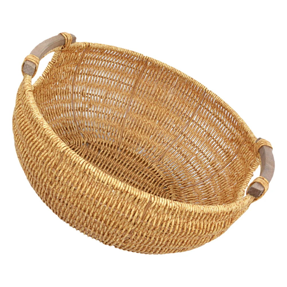 

Desktop Storage Basket Woven Organizer Multipurpose Retro Decor Baskets for Kitchen Bathroom Home Use Egg Container