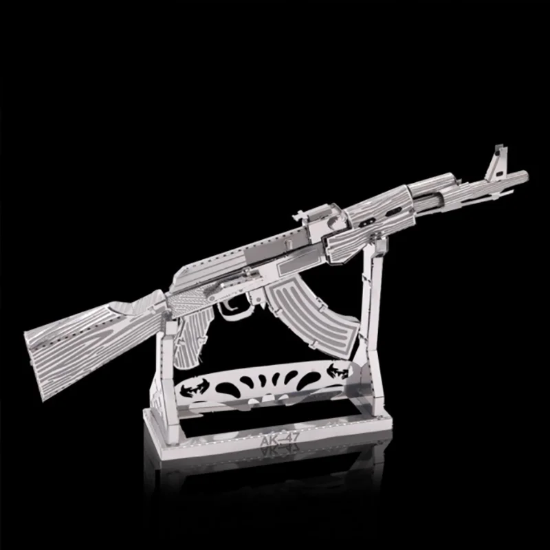 Rompecabezas de Metal 3D AK47, Kit de construcción de modelos DIY, juguetes para adultos, regalo de cumpleaños