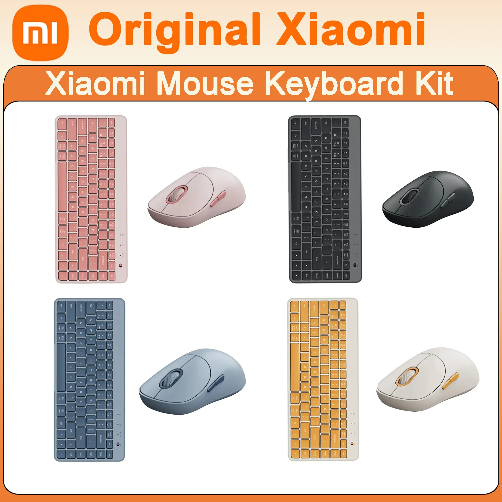 

Original Xiaomi Wireless Office Keyboard add Mouse Kit 104 Keys 2.4GHz USB Portable Silent Mouse Portable Dual Mode Keyboard