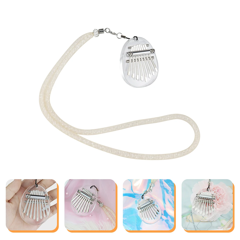 

Thumb Eight Note Piano Finger with Lanyard Instrument Mini Kalimba Transparent for Musical Instruments
