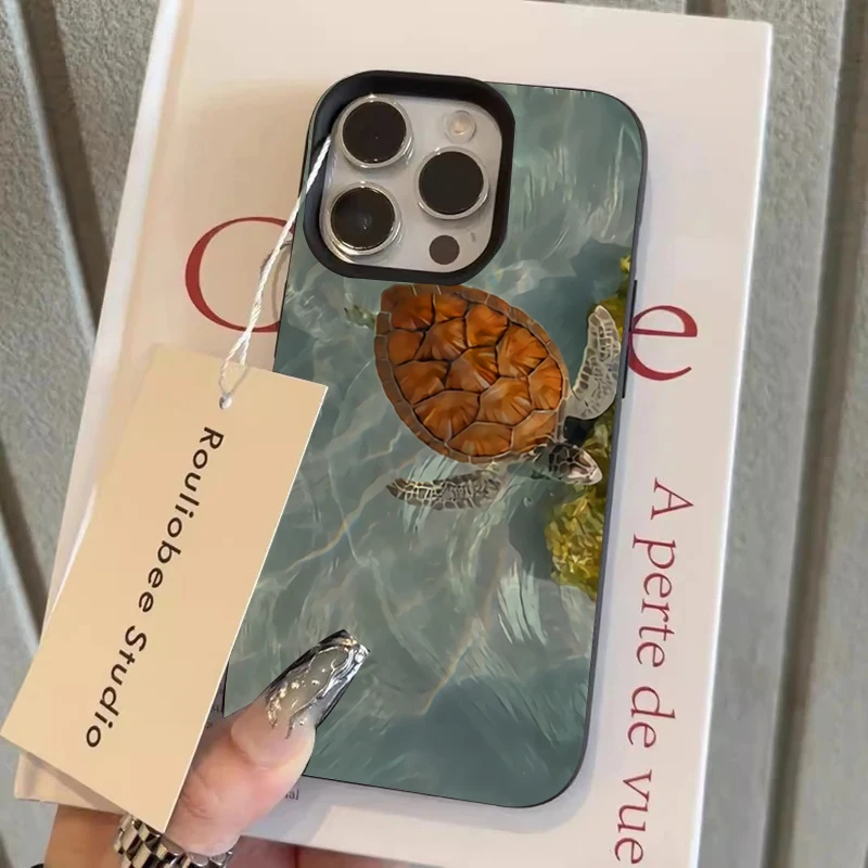 

Marine Animals Sea Turtles Silicone Cases For iPhone 16 15 14 13 Pro Max Case iPhone 17 15 12 11 XS XR Plus Anti Fall TPU Funda