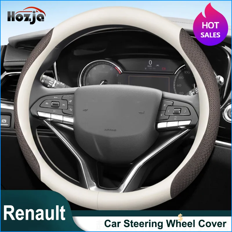 

Leather Car Steering Wheel Cover for Renault Grand Corleos E-Tech 2025 Clio 2021 - 2024 Kangoo 2 II MK2 2008 - 2018 Accessories