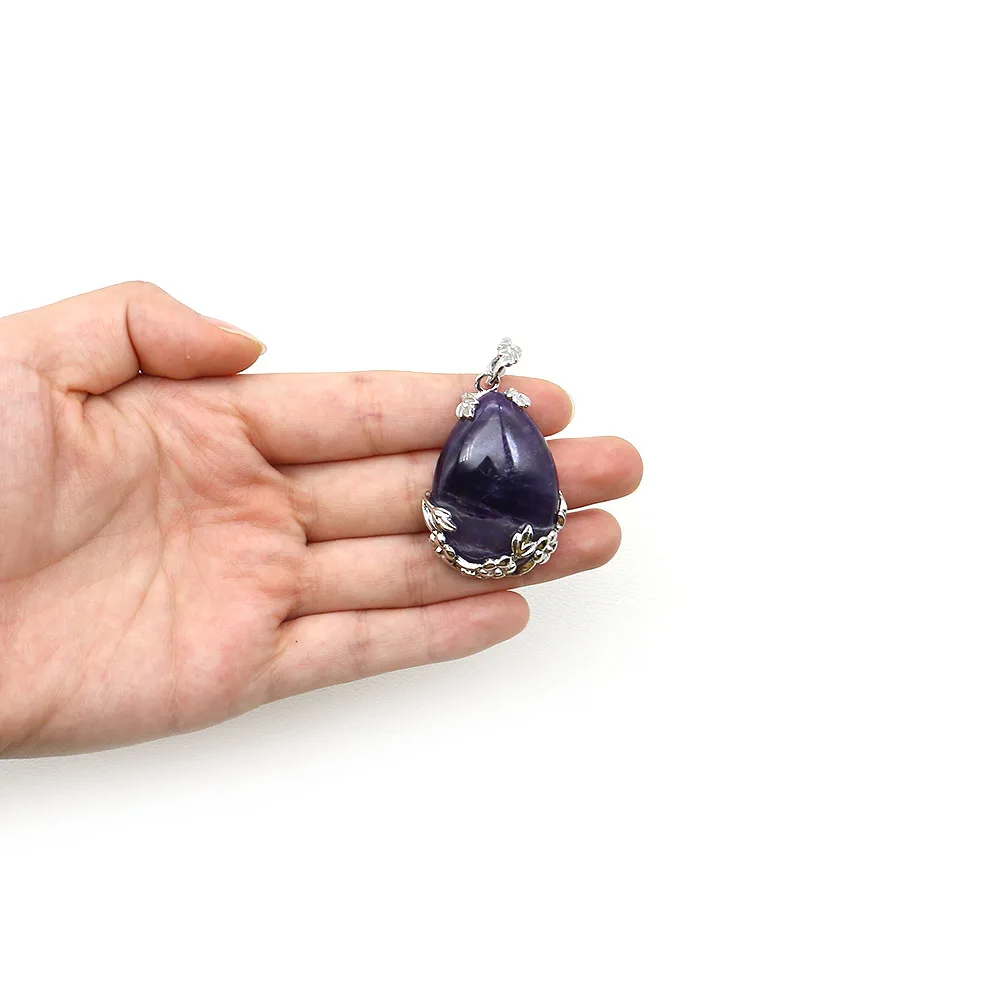 أنيقة الحجر الطبيعي دمعة على شكل ندفة الثلج حجر كريستال النحاس مطلي زهر البرقوق الفيروز قلادة عقد دي اي واي القرط