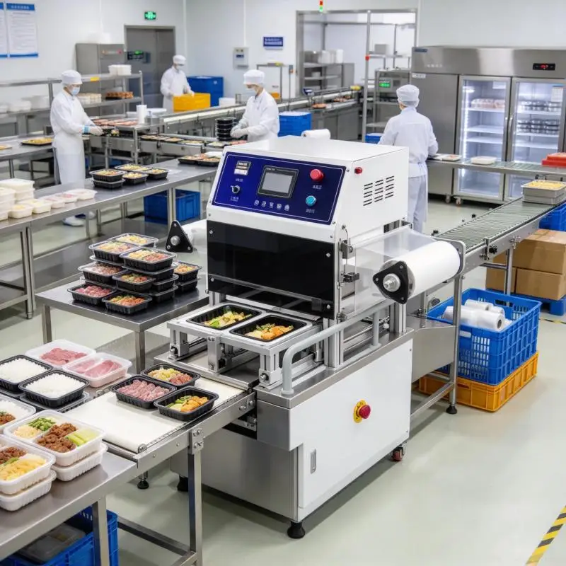 Electric Semi-Automatic Food Tray Sealer Lunch Meat Heat Sealing Machine for Disposable Paper Wood Packaging
