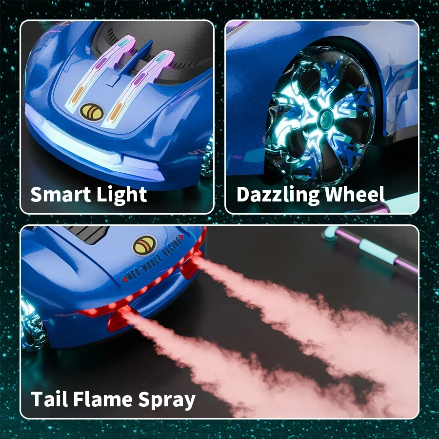 รถของเล่นเด็กแนวใหม่ รถสตั๊นท์ ควบคุมด้วยท่าทาง รถดริฟท์เท่ๆ พร้อมไฟ ดนตรี และสเปรย์คู่ ของเล่นสำหรับเด็กผู้ชาย ของขวัญคริสต์มาส