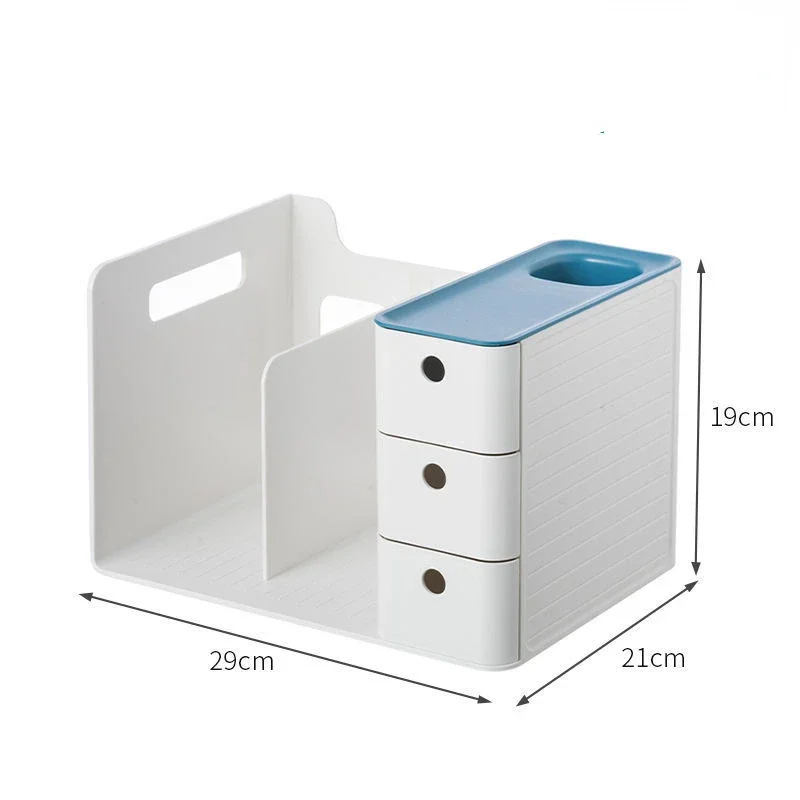 

ABS Desk Office Organizer Stickers Bins Storage Holder Desktop Pencil Pen Sundries Stretchable Box Stationery School Supplies