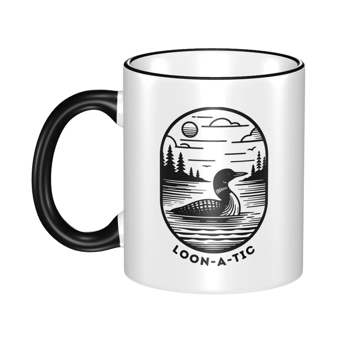 Heated Rivalry    Loon-a-tic Lunatic Common Loon On Lake Gift Mug for Friends Cute Tea Cup Present for Home
