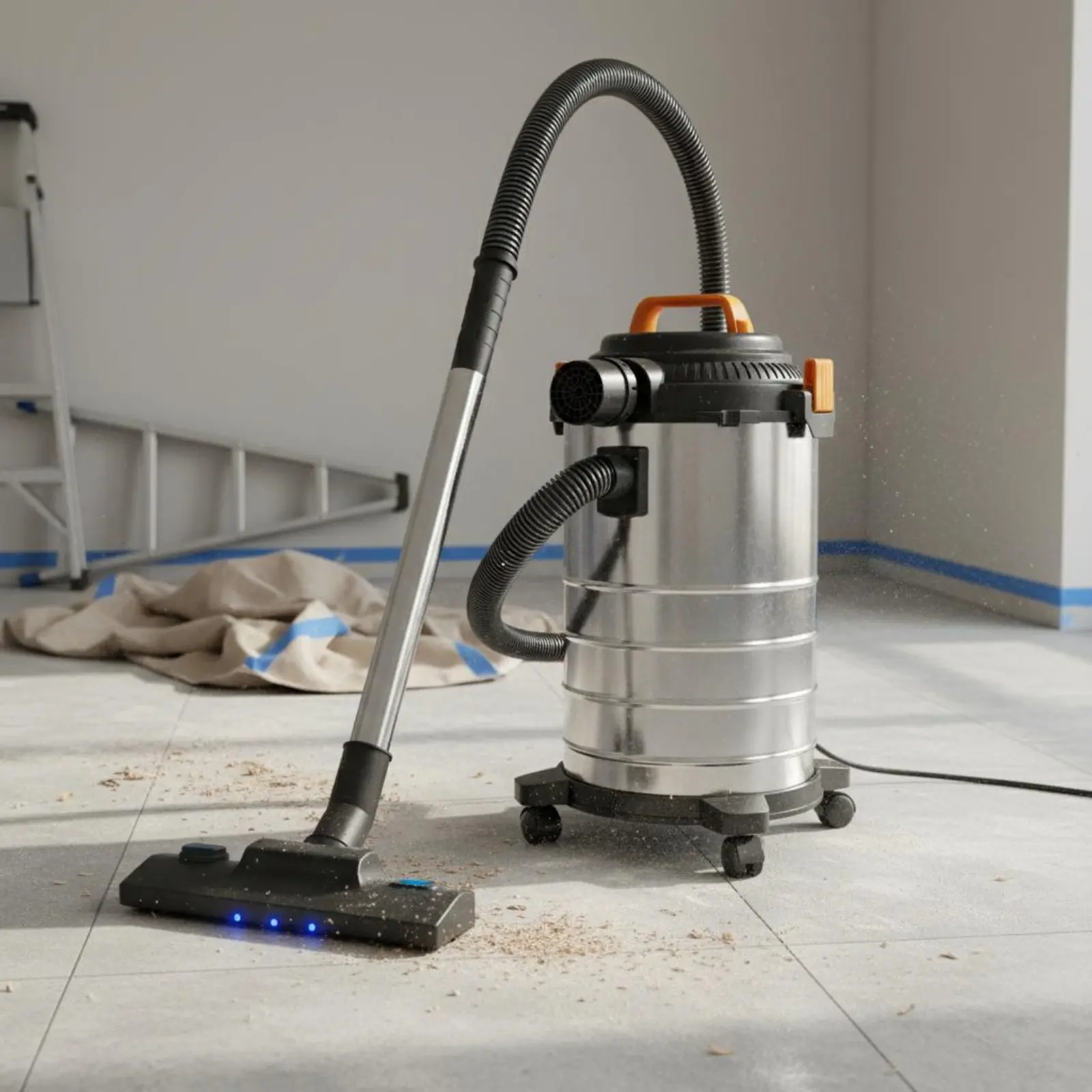 Wet Dry Vacuum Cleaner Strong Suction Triple-Function Blower Vacuum Cleaning Appliance Large Capacity Wheeled Base for Workshop