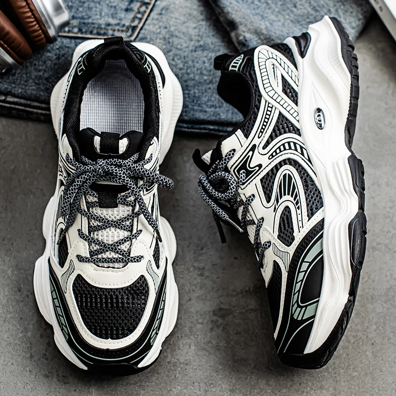 Men's casual sneakers spring summer new breathable soft-sole anti-slip outdoor running shoes fashion students speed sports shoes