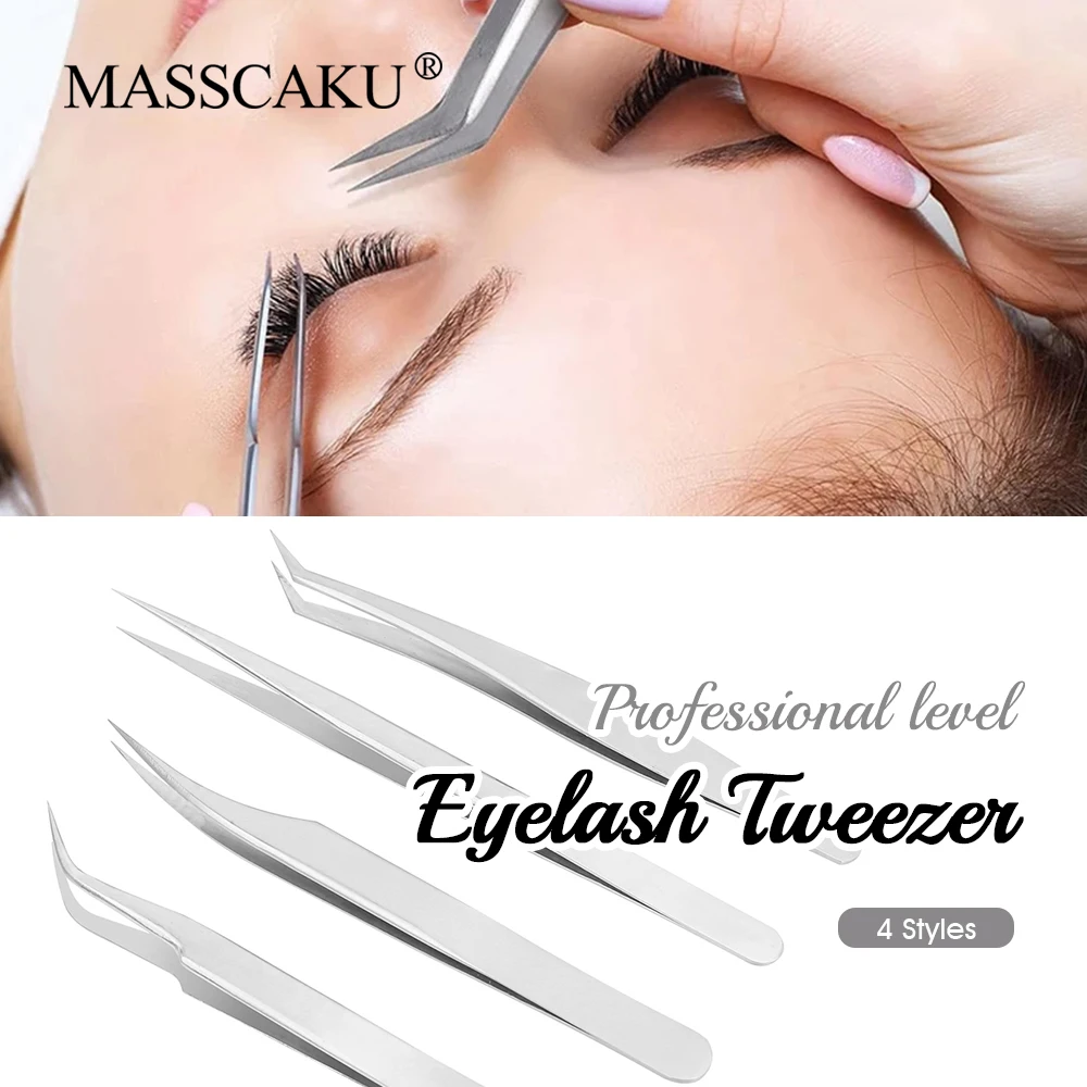 

High Precision Lash Tweezers Fiber Mesh Handle For Volume Classic Easy Fan Professional Stainless Steel Superhard Eyelash Tools