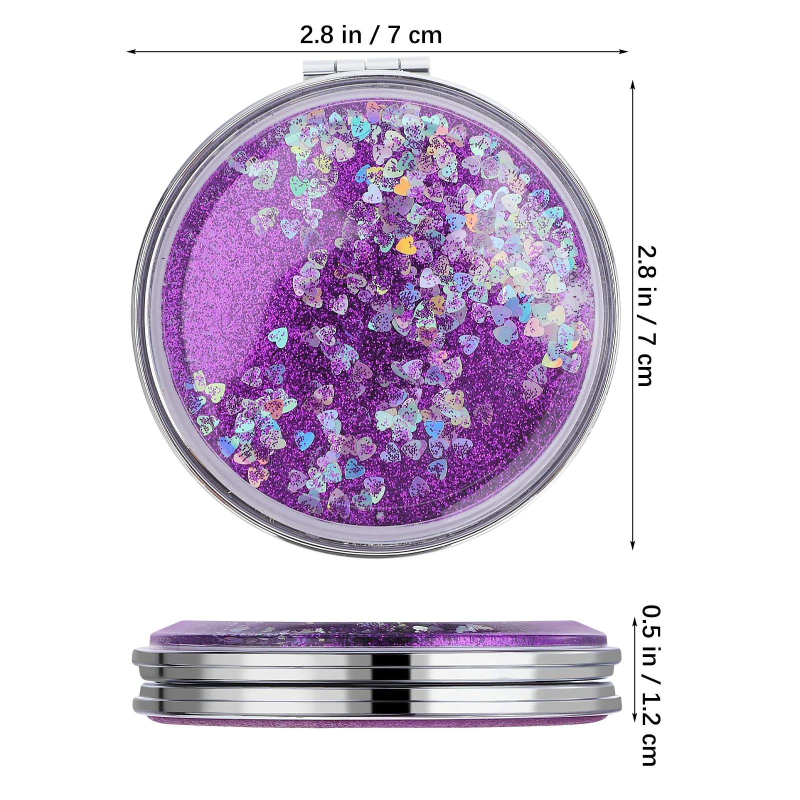 Miroir de maquillage Portable pliable, 2 pièces, mignon, Compact, Mini grossissement Double face, miroir de vanité de poche de voyage pour le maquillage et le toilettage