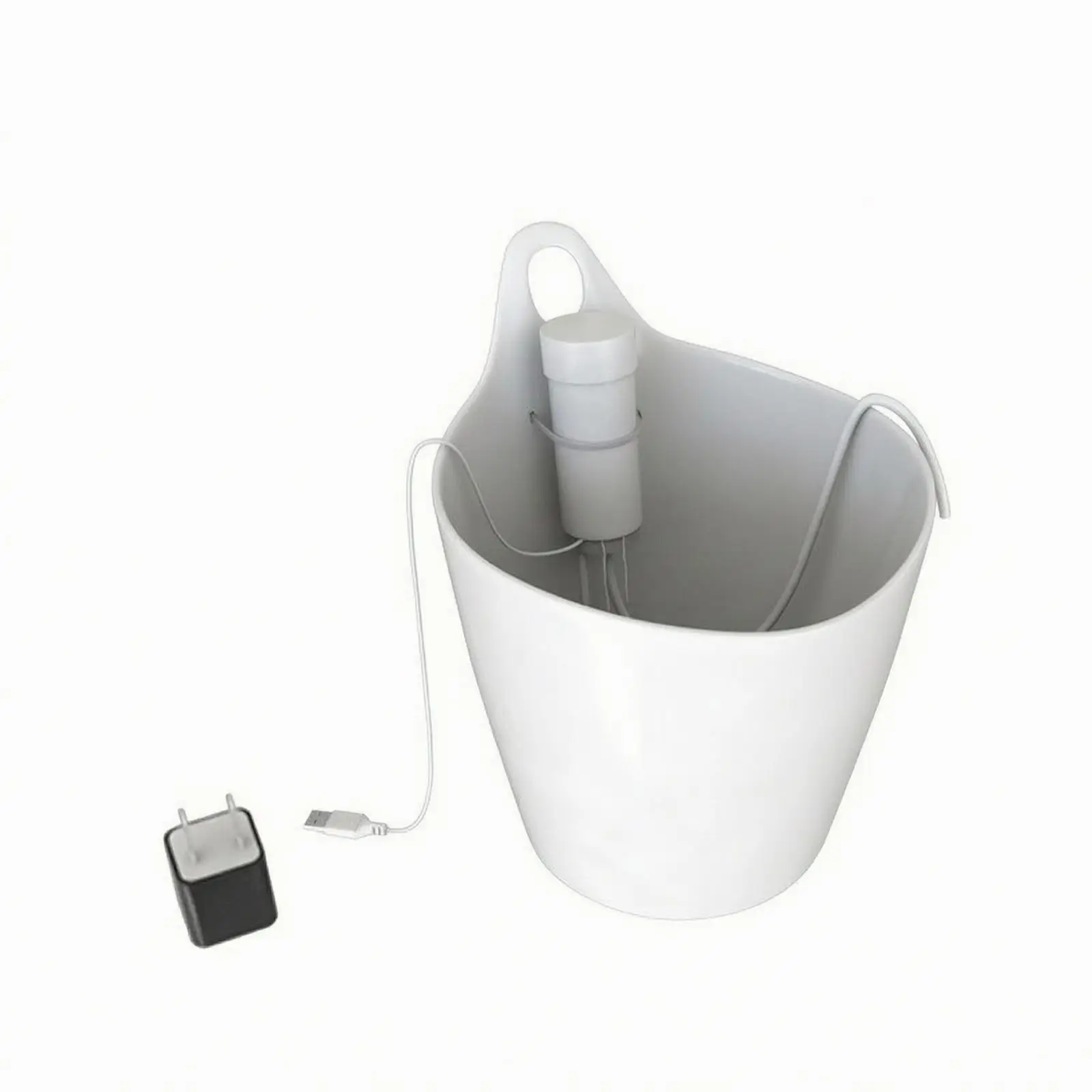 USB Condensate Drain Pump for Cooling Unit Compact White Automatic Water Lifter with Inlet Outlet Tubing and Mount Cup