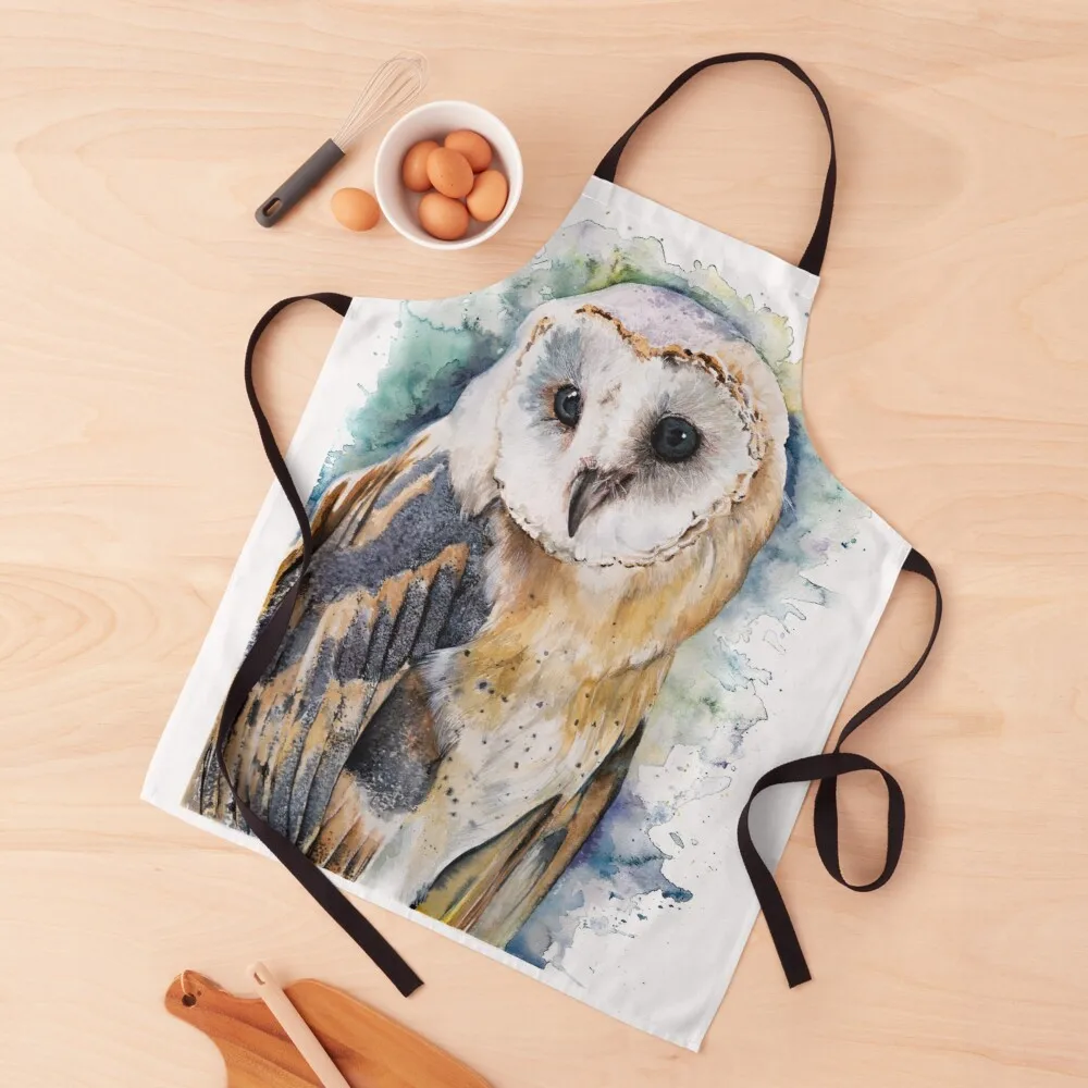 Barn Owl Watercolour Apron kitchen wear Apron women's Apron for girl