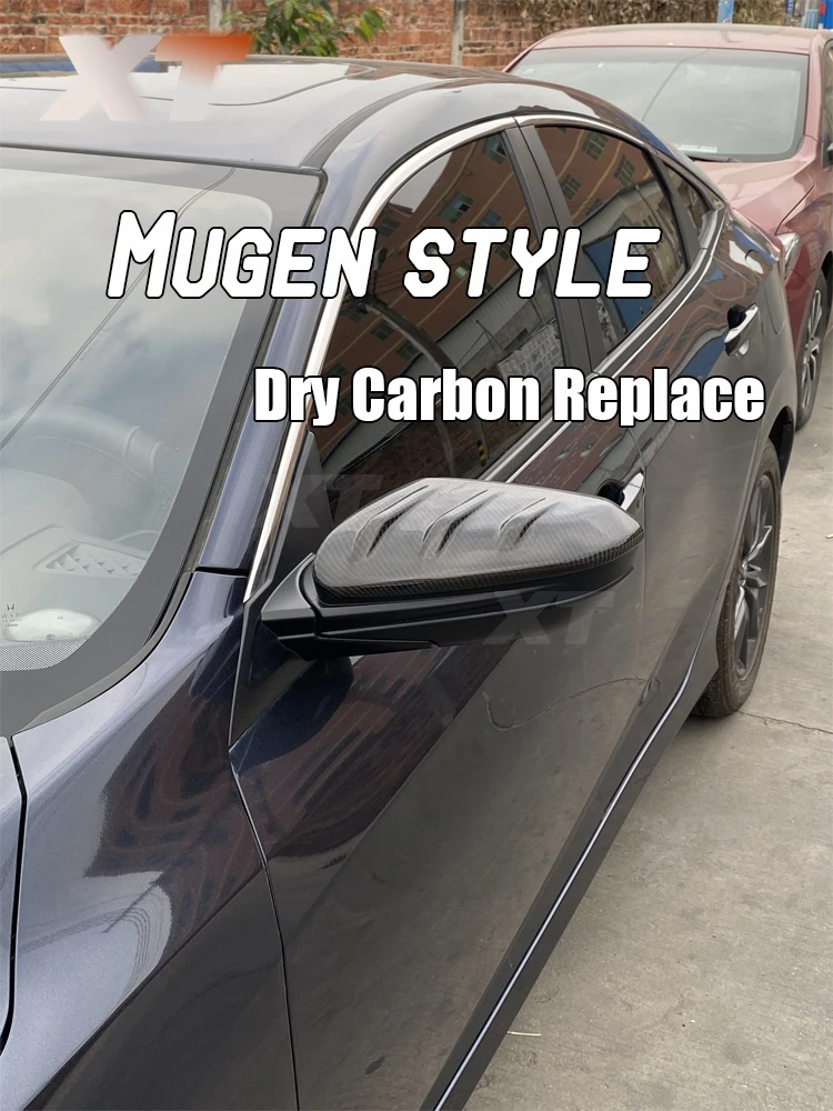 

Mugn Fin Style For Honda 2016-20 Civic 10th Gen FC1 Type-R FK8 Full Dry Carbon Mirror Cover Side Rearview Cap Replacement Forged