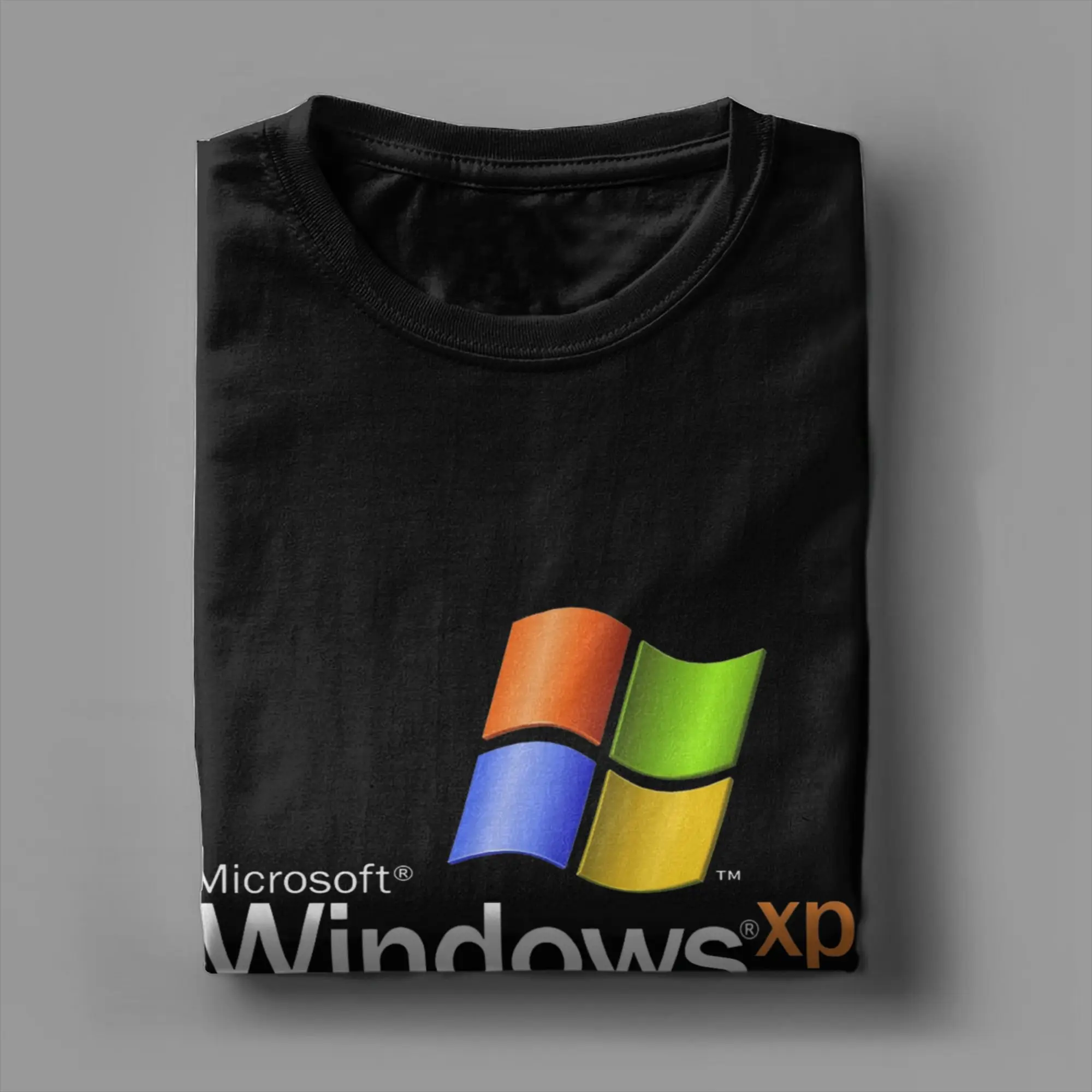 Windows Xp T-Shirt Men Vintage Cotton Tees Round Collar Short 