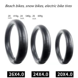 1 pcs Beach Bike Snow Bike Inner Tube 20x4.0/24x4.0/26x4.0 AV Schrader Electric Bike Tire Cycling Tire Rubber Tube 20/24/26 Inch