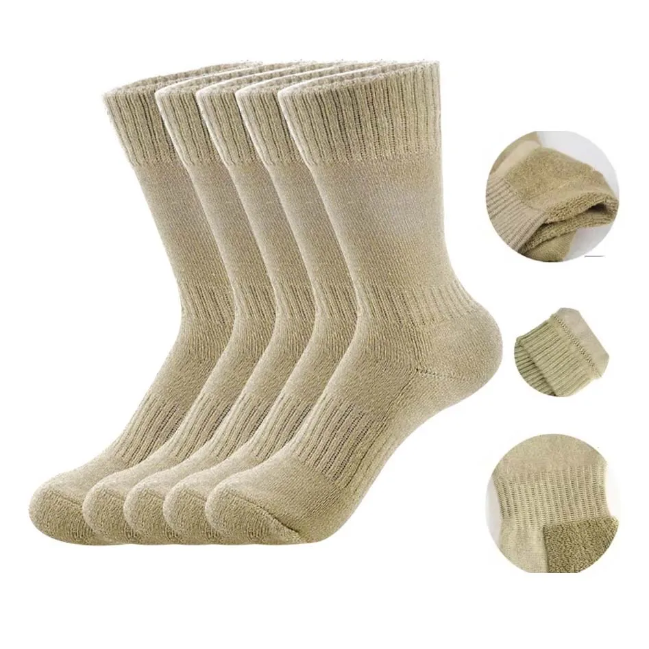 

5 Pairs Outdoor Military Combat Socks Men Women Winter Thick Breathable Training Hiking Sport Socks High Tube Cotton Socks 35-46