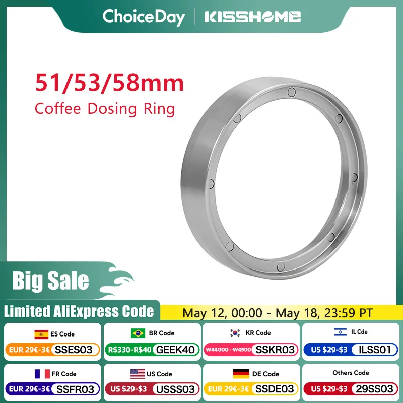 

Coffee Dosing Ring Magnetic Stainless Steel Dosing Funnel For 51mm 54mm 58mm Portafilter Espresso Maker Accessories Barista Tool