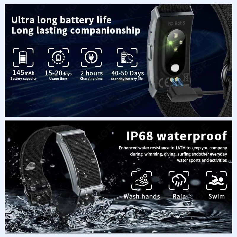 Новые умные часы с двумя ремешками, умные часы, ремешок для женщин, мониторинг сердечного ритма, сна, водонепроницаемый мужской умный браслет, спортивный фитнес-трекер