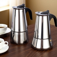 Stove Top Moka Coffee Pot 100/200/300/450ml Stainless Steel Filter Italian Espresso Coffee Maker Percolator Tool Mocha Cafetiere