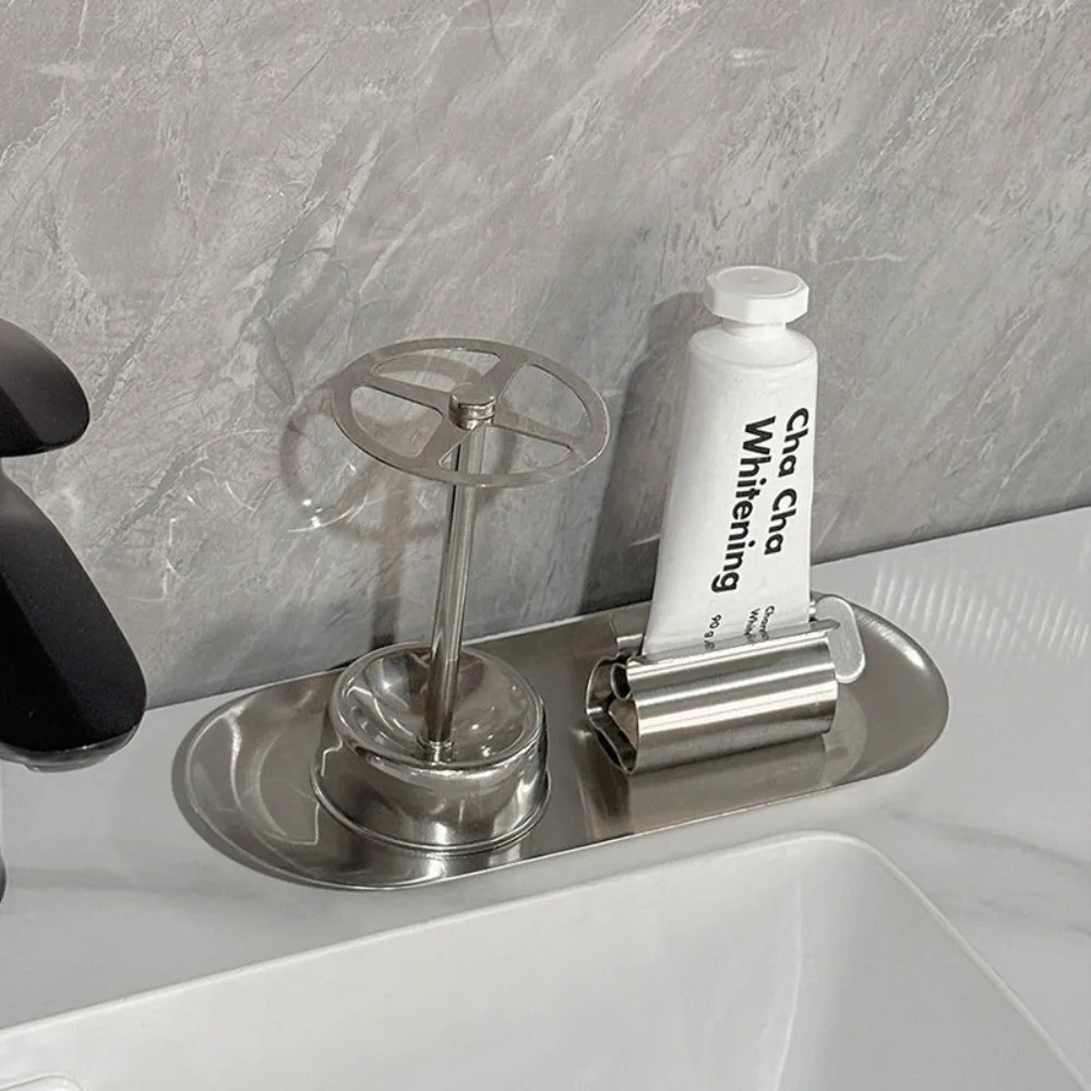 3pcs/Set Stainless Steel Toothbrush Holder Rustproof Multi-Functional Bathroom Storage Shelf Space Saving Toothbrush Shelf