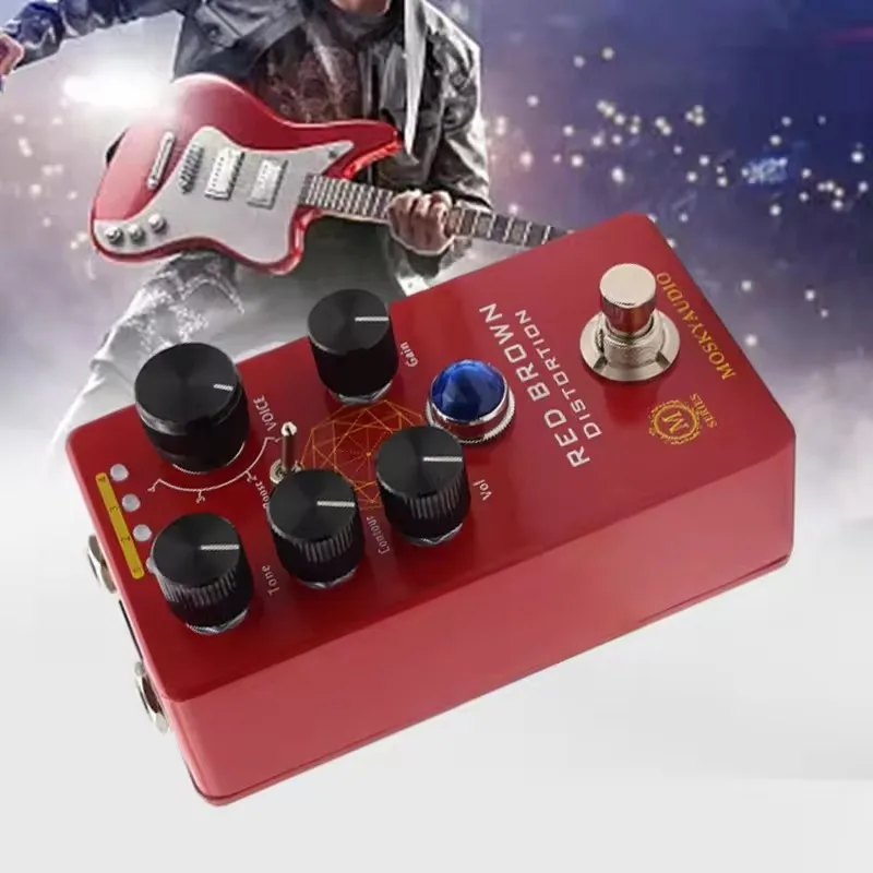 MOSKY RED BROWN Distortion Guitar Effect Pedal Moskyaudio