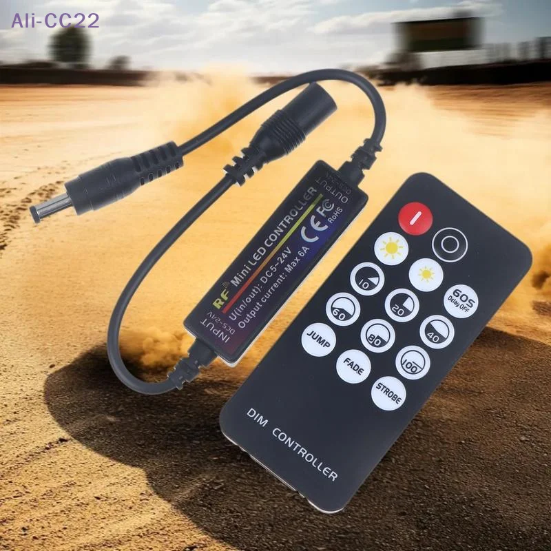 DC12V LED Dimmer 24V 5V 6A Mini RF Wireless 14Keys 2.4G Remote Control For 2835 5050 Single Color LED Strip Lights Dimmer Switch